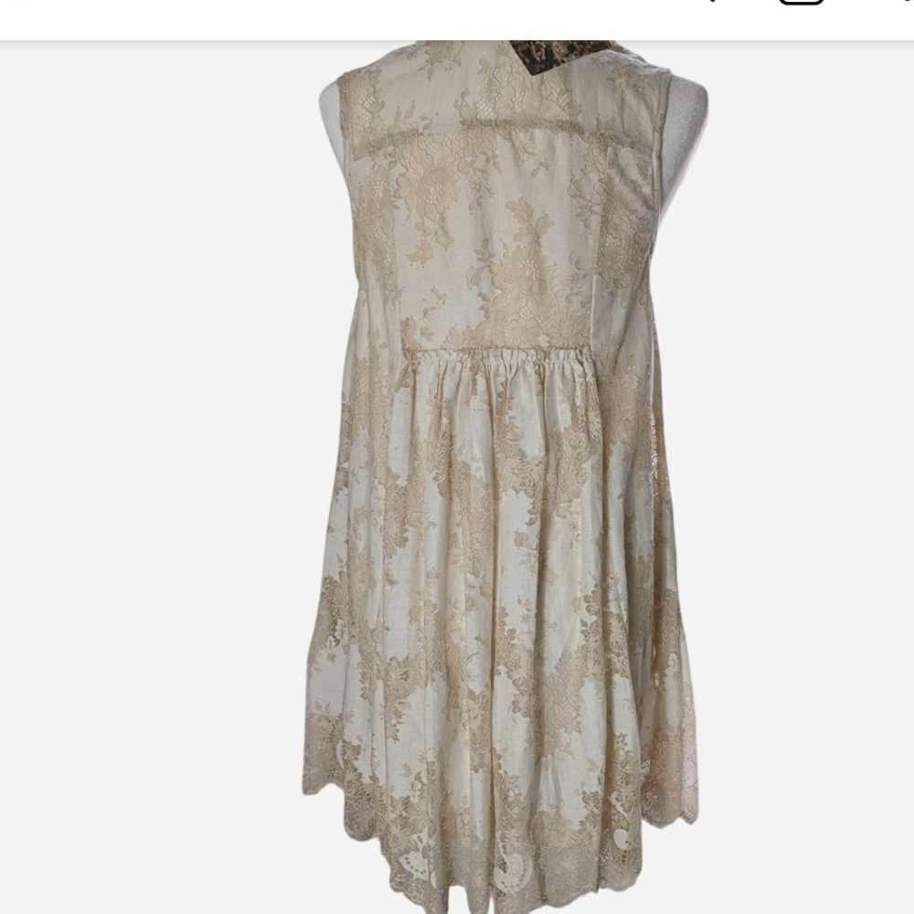 Umgee Elegant Cream and Tan Dress - Picture 2 of 8